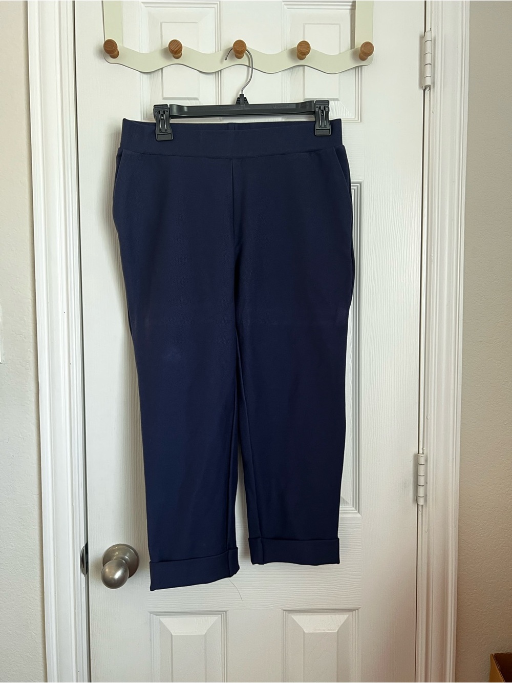 Michael Kors Navy Cropped Ponte Trousers